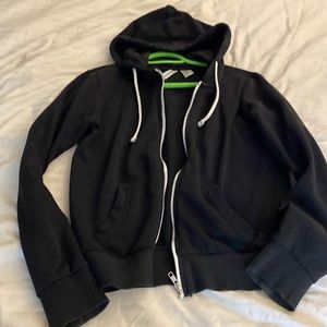 3/$15 Cute black hoodie with white zipper detail